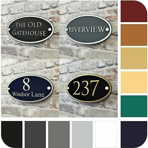 House number Details about Personalised House Address Plaque or number of signs contemporary oval name plates Door sign