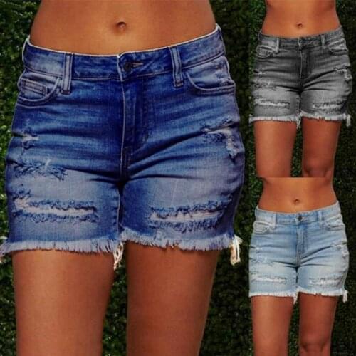 Ripped Low Rise Denim Shorts Women Plus Size Summer Hot Shorts Denim Shorts for Women Sexy Jeans Shorts pantalones short femme