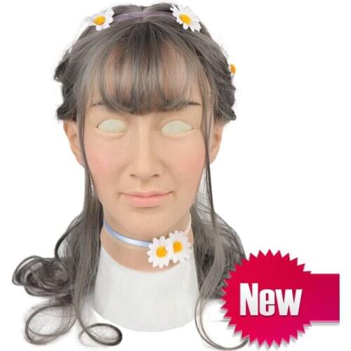 Silicone Mask Transgender Shemale Artificial Realistic Skin Cosplay Women Crossdresser Latex Dress for Male Sexy Party Supplies