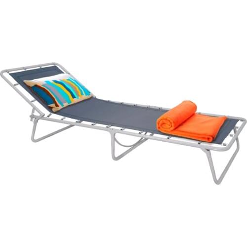 Folding Beach Chair Lounge Chaise Light Grey Cmfortable, Fashionable and Durable, and Strong Carrying Capacity 71.5x190 cm
