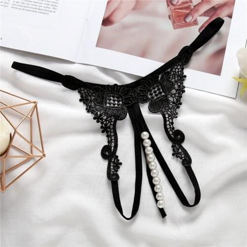 L'bellagiovanna Hollow sexy Panties Beading open thongs pearl g-strings sex underwear female intimates OEM bragas panty 2200