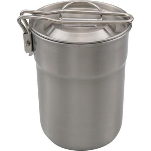 Outdoor Titanium Mug Hiking Cookware Camping Coffee Cup Stainless Steel Convenient Pot For Outdoor Titanium Mug Cup Intensely