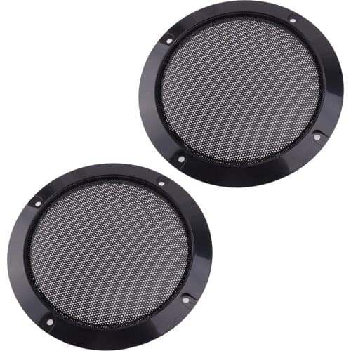 Universal 2Pcs/Set Black Car Circle Speakers Cover Steel Mesh Audio Subwoofer Grill Protector with Mounting Screws Accessories