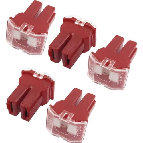X Autohaux 5 Pcs 50A Red Pal Pacific Type Female Slow Blow Fuse For Car Auto