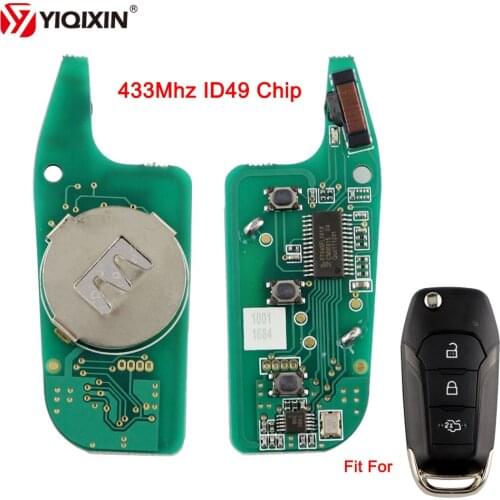 YIQIXIN 30PCS 3 Button Remote Control Car Key PCB Circuit Board ID49 Chip 433Mhz DS7T-15K601-B For Ford Furus Mondeo Focus