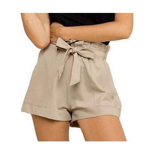 1pcs/lot european style woman chiffon shorts lady summer high waist elastic waist solid elastic waist shorts
