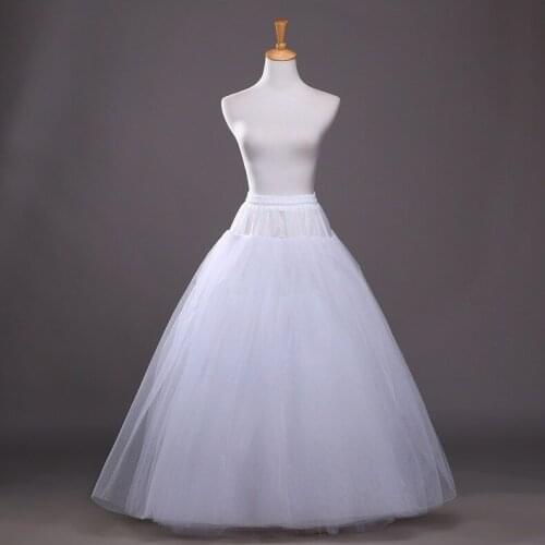 Womens White A Line Petticoat Bridal Wedding Dress Elastic Waist Vintage Lace Trim Underskirt Crinolines Slip 2022