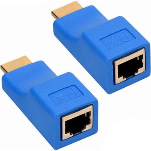 1 Pair RJ45 4K HDMI Extender Ports Extension Up to 30m Over CAT5e Cat6 Network Ethernet LAN Adapter for HDTV HDPC DVD PS3 STB
