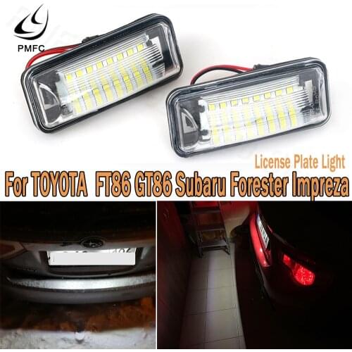 PMFC 1pair LED License Number Plate Light white For TOYOTA FT86 GT86 Subaru Forester Impreza Legacy BRZ WRX XV Crosstrek
