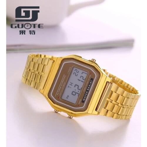 2020 New Fashion Design LED Women Men Watches Stainless Steel Digital Alarm Stopwatch Wristwatch