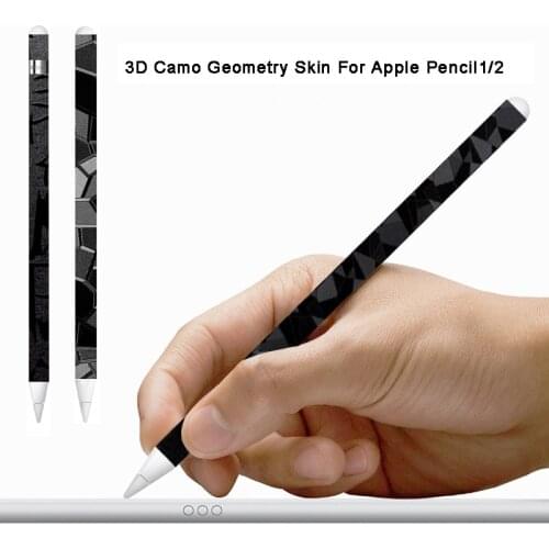 3D Camo Ghost Black Skin Film Wrap Skin Phone Paste Sticker For Apple Pencil 1/ Pencil 2 Ultra Thin Full Body Warp Film SKIN
