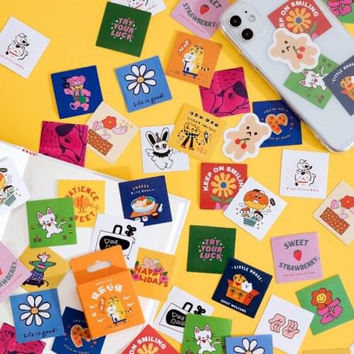 46pcs/set Happy Mood Series Cute Cartoon Sticker Diy Scrapbooking Diary Planner Decoration Sticker Album