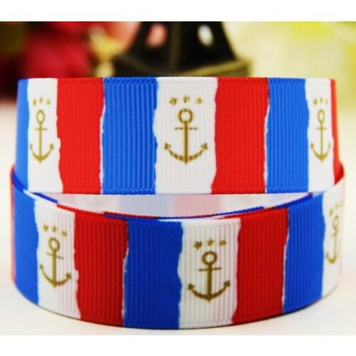 22mm 25mm 38mm 75mm Anchor Cartoon printed Grosgrain Ribbon party decoration 10 Yards X-02979