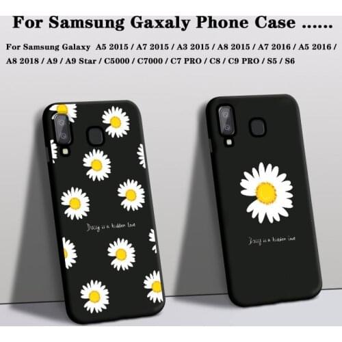 Phone Case For Samsung Galaxy a5 a7 a3 a8 2015 Cover Silicone galaxy a9 star c5000 c7000 pro c8 s5 s6 a8 2018 Case Rose Flower
