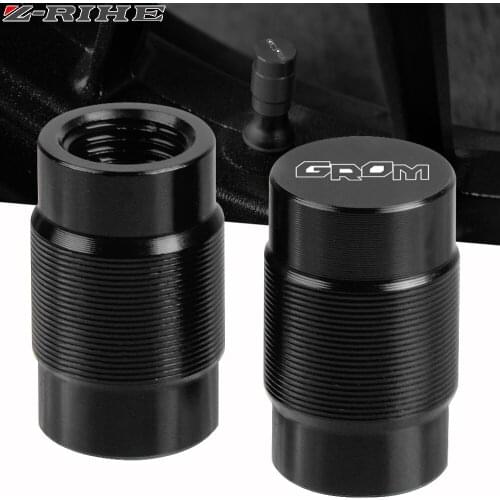 For Honda GROM MSX125 MSX 125 Motorcycle CNC Aluminum Accessorie Wheel Tire Valve Stem Caps CNC Airtight Covers GROM logo