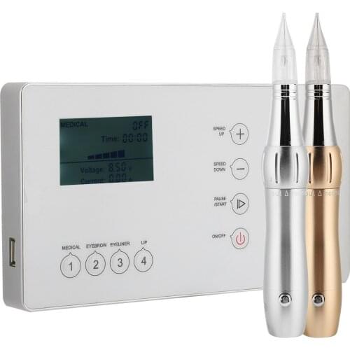 MTS Electric Coreless Tattoo Machine Semi-Permanent Fog Eyebrow Eyeliner Drift Lip Tattoo Beauty Instrument US Plug 100-240V New