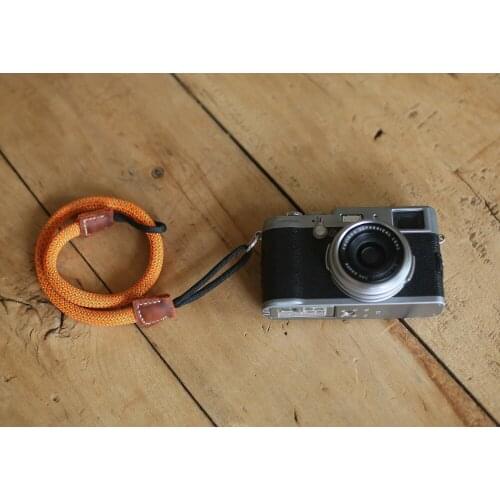 COOL Orange and green Climbing rope 10mm handmade Camera wrist band strap & Windmup