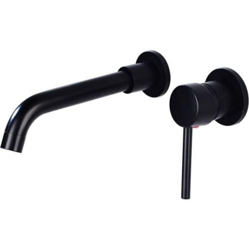 Brass Basin Faucet Wall Mounted Basin Faucet Single Handle Mixer Tap Hot Cold Bathroom Water Mixer 6 Colors