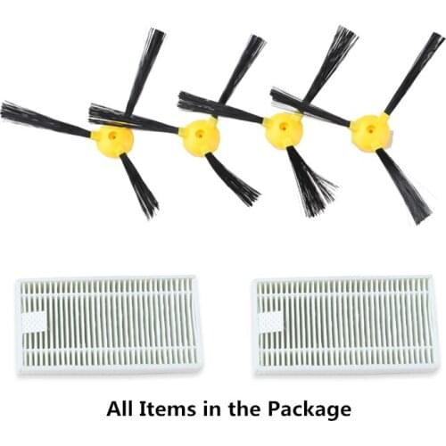 For B6009 Original Spare Parts Pack for Robot Vacuum Cleaner , Including Side Brush x 4pcs + HEPA Filter x 2pcs
