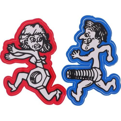 Hot Car Sticker Men Chase Women Nuts Bolts KK Vinyl Car Styling Cover Scratches Waterproof Motorcycl PVC 18cm X 14cm