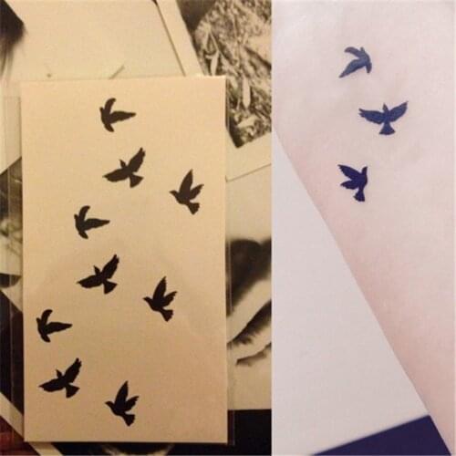 Disposable Bird Waterproof Tattoo Sticker Fashion Women Temporary Sticker Design Flower Arm Body Art Fake Tattoo Sticker TSLM1