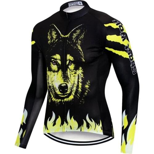 Autumn Long Sleeve Pro Cycling Jerseys MTB Bicycle Cycling Clothing Maillot Green hombre Sportswear Mens Bike Clothes