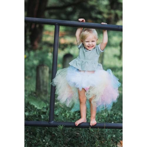 Girls Pastel Unicorn Trail Tutu Skirt Kids Ballet Dance Tulle Pettiskirts Underskirt Children Christmas Party Costume Skirts