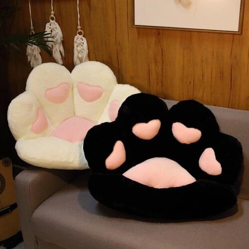 INS Bear&Cat Paw Pillow Animal Seat Cushion Stuffed Plush Sofa Indoor Floor Home Chair Decor Winter Children Girls Lovely Gift