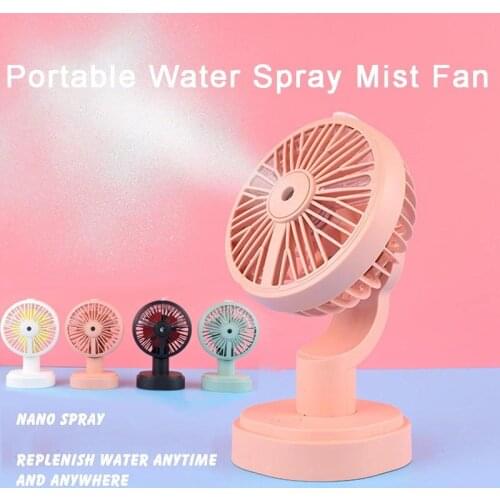 Portable Water Spray Mist Fan Electric USB Rechargeable Handheld Mini Air Conditioner Humidifier Outdoor Desktop Steamer Cooler