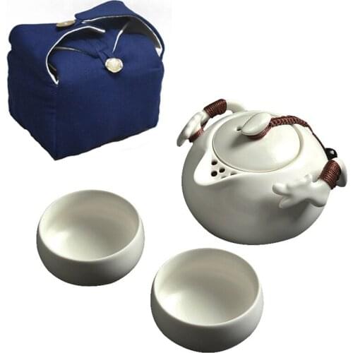 Gaiwan drinkware tea sets ceramic teapot kettle teacup porcelain portable travel tea set chinese kung fu tea set with travel bag