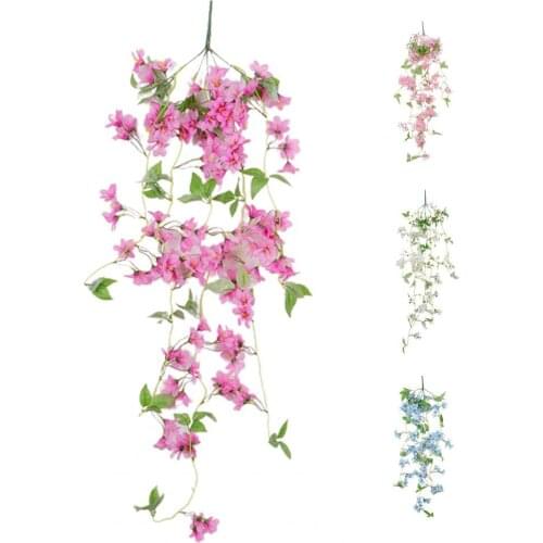 1Pc Simulation Flower Vivid Home Decoration Portable Wall Hanging Basket Artificial Winter Jasmine for Garden Festival Decor