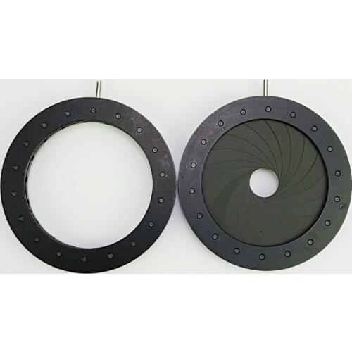 Adjustable 18 Blades F Microscope Lens Adapter 2.5-42mm Iris Aperture Diaphragm Metal Microscopes Parts Accessories Black