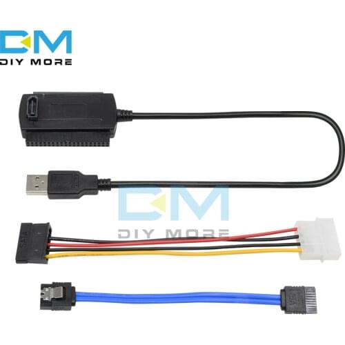 SATA PATA IDE Drive to USB 2.0 Adapter Converter Cable for Hard Drive Disk HDD 2.5" 3.5" with External AC Power Adapter