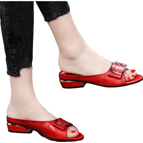 Slippers Women Summer New Fashion Female Shoes Thick Heel High Quality Ladies Modern Sandals And Slippers