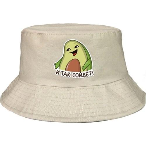 Panama Bucket Hat Men Women Cartoon Avocado print summer Hat Hip Hop Fishing Fisherman Hat FOR BOY GIRLS
