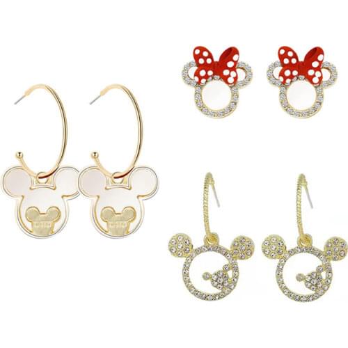 Cute Mouse Stud Earrings Hook For Women Anime 2021 New Charm Wedding Birthday Gifts Jewelry Wholesale Cartoon Accessories