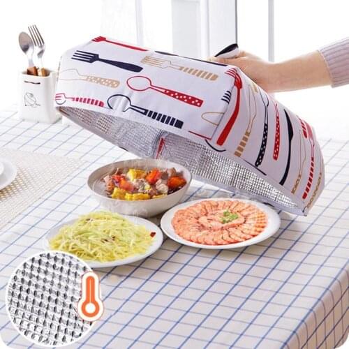 Kitchen Folding Aluminum Foil Cover Moisture-proof Release and Release Freely Lid Anti Fly Mosquito Insulation Food Dish