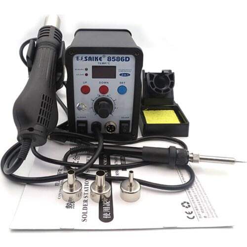 Heat Gun Soldering Station Saike 8586D Digital Rework Station And Soldering Iron 2 in 1 220V Power Tools Electric
