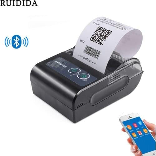 BT Thermal Receipt Printer Desktop Thermal Label Printer Portable Bluetooth Label Printer 58mm Portable Pocket Label Printer