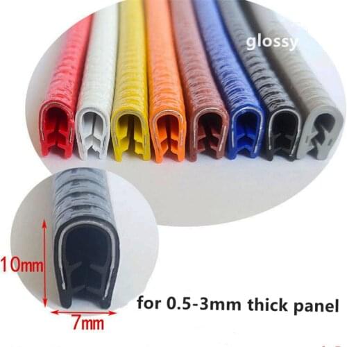 Steel Rubber U Strip Edge Shield Encloser Bound Glass Metal Wood 0.5-3mm Yellow Orange Brown Red Blue White Gray Black