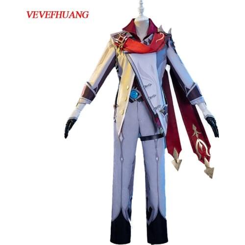 VEVEFHUANG Kосплей Game Genshin Impact Cosplay Tartaglia Ajax Costume Gorgeous Handsome Uniform Xmas Carnival Halloween Party