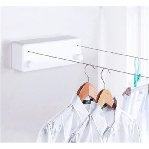 Retractable Clothesline Home Punch Free Clothes Rack Balcony Invisible Hanger Hotel Drying Rack Bath Double Lines Towel Holder