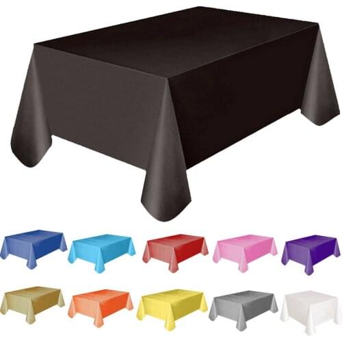 1PC 137*183cm Plastic Disposable Tablecloth Solid Color Wedding Birthday Party Table Cover Rectangle Desk Cloth Wipe Covers sale