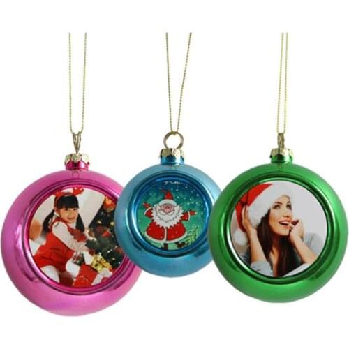 100PCS random color in stock 8cm Christmas Ornament Gifts decoration ball and Sublimation blank Aluminium with no print