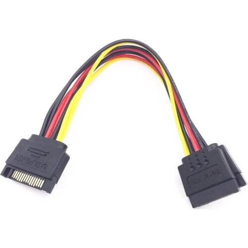 18CM computer power supply extension cord 15Pin SATA Male to 2 ports Female Splitter Cable for HDD Hard Disk Splitter Connector