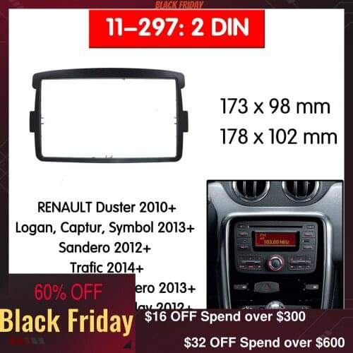 2 din Top Quality Radio Fascia for RENAULT Duster; Sandero / DACIA Duster Stereo Fascia Dash CD Trim Installation Kit 11-297