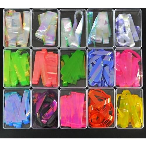 20pcs/Box Candy ICE-Clear Nail Aurora Paper Plastic 1*50CM Mirror Symphone Film Cellophane Glitter Decals NailArt Glass Foil NZ0