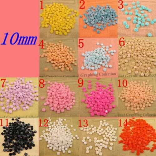 2000PCS/LOT 10mm Designs Resin Flower Cabochons Jewelry DIY Accessorie 004004024