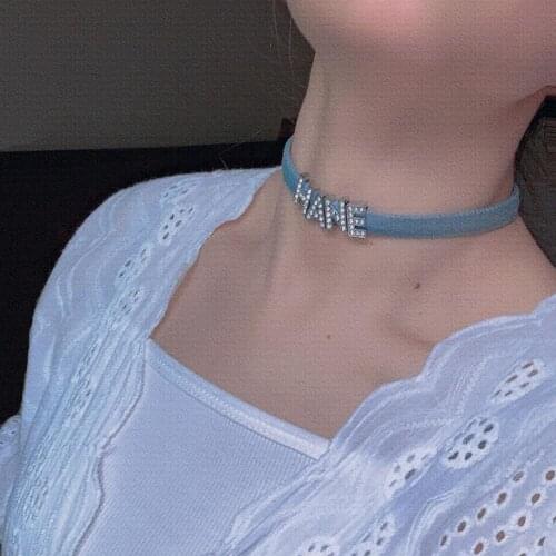 2020 Fashion Women Necklace Moon Crystal Letter Choker Necklaces Women Holiday Beach Statement Boho Jewelry