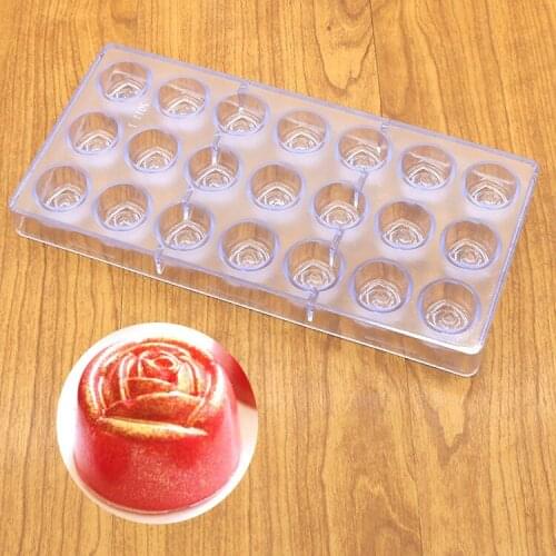 21 Even Rose Polycarbonate Chocolate Mold Creative 3D Fondant Cake Candy Mold DIY Kitchen Baking Pastry Tools